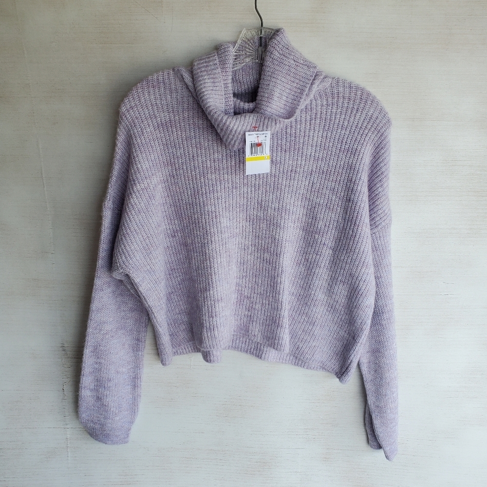 NWT Sun + Moon Boxy Turtleneck Sweater Purple - Picture 2 of 4